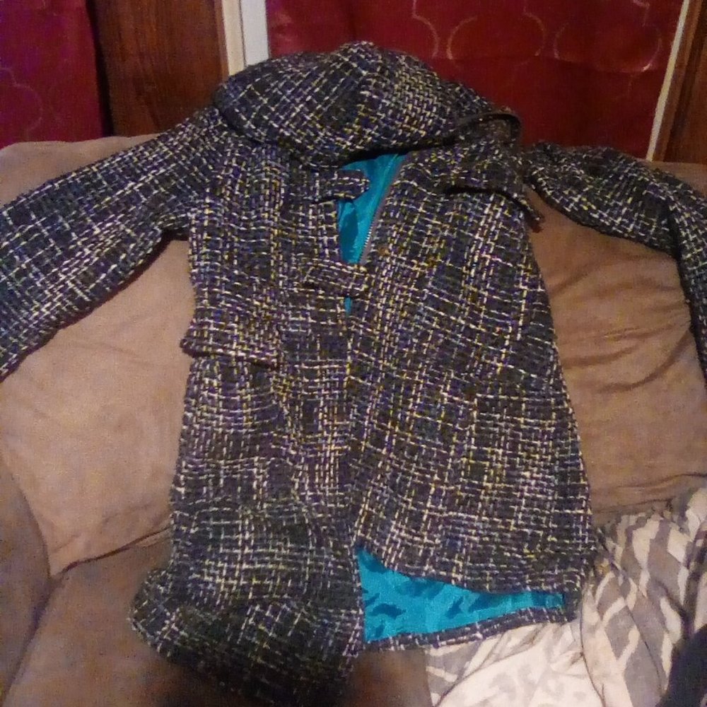 Dollhouse Lightweight Plaid Pea Coat